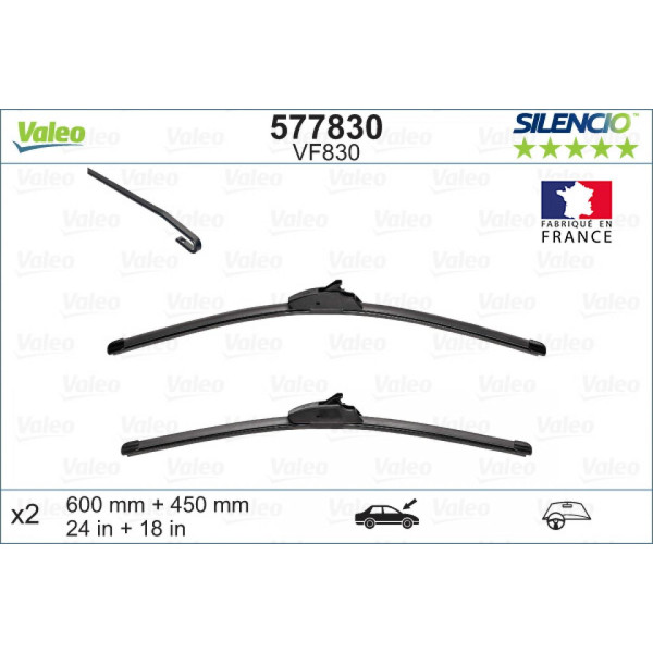 Torkarsats Valeo Silencio VF830, 600/450 mm