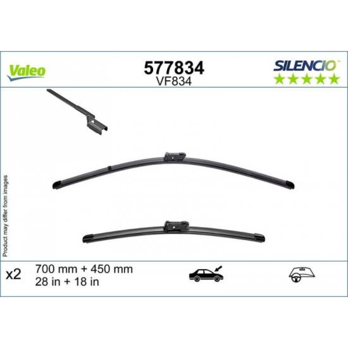Torkarsats Valeo Silencio VF834, 700/450 mm