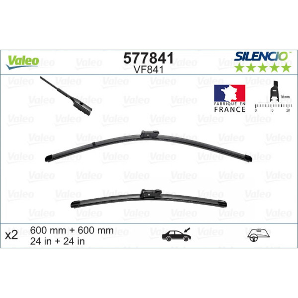 Torkarsats Valeo Silencio VF841, 600/600 mm
