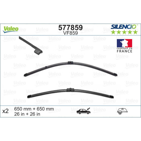 Torkarsats Valeo Silencio VF859, 650/650 mm