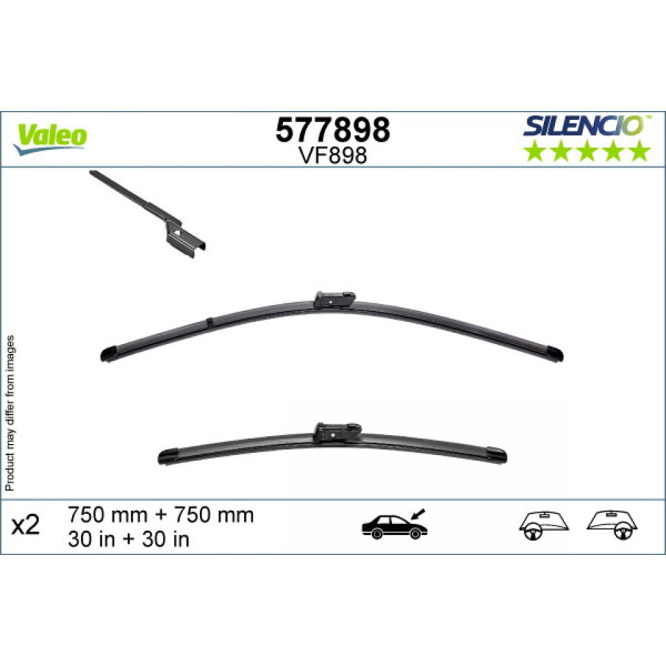 Torkarsats Valeo Silencio VF898, 750/750 mm
