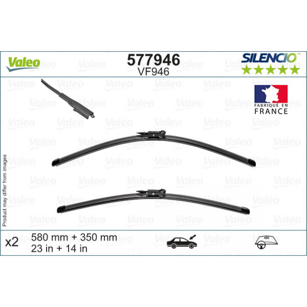 Torkarsats Valeo Silencio VF946, 580/350 mm