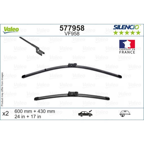 Torkarsats Valeo Silencio VF958, 600/430 mm