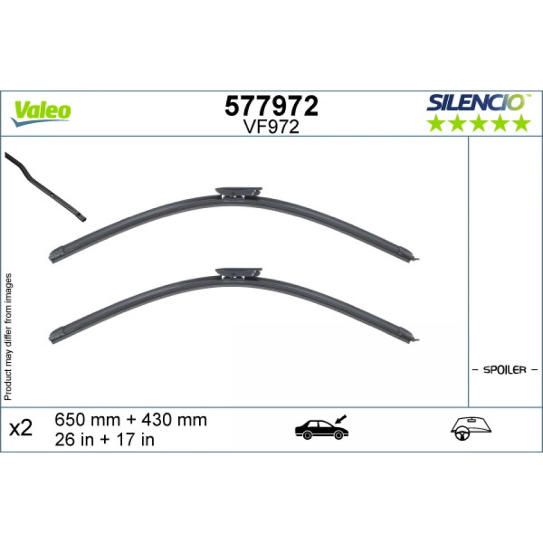Torkarsats Valeo Silencio VF972, 650/430 mm