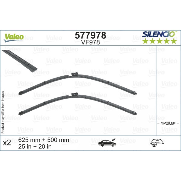 Torkarsats Valeo Silencio VF978, 625/500 mm