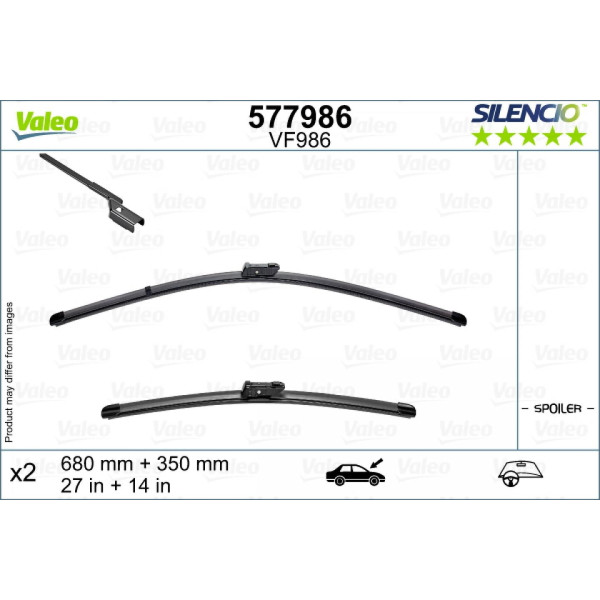 Torkarsats Valeo Silencio VF986, 680/350 mm