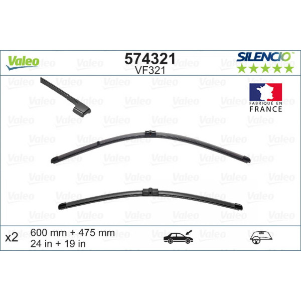 Torkarsats Valeo Silencio X.TRM OE VF321, 600/475 mm