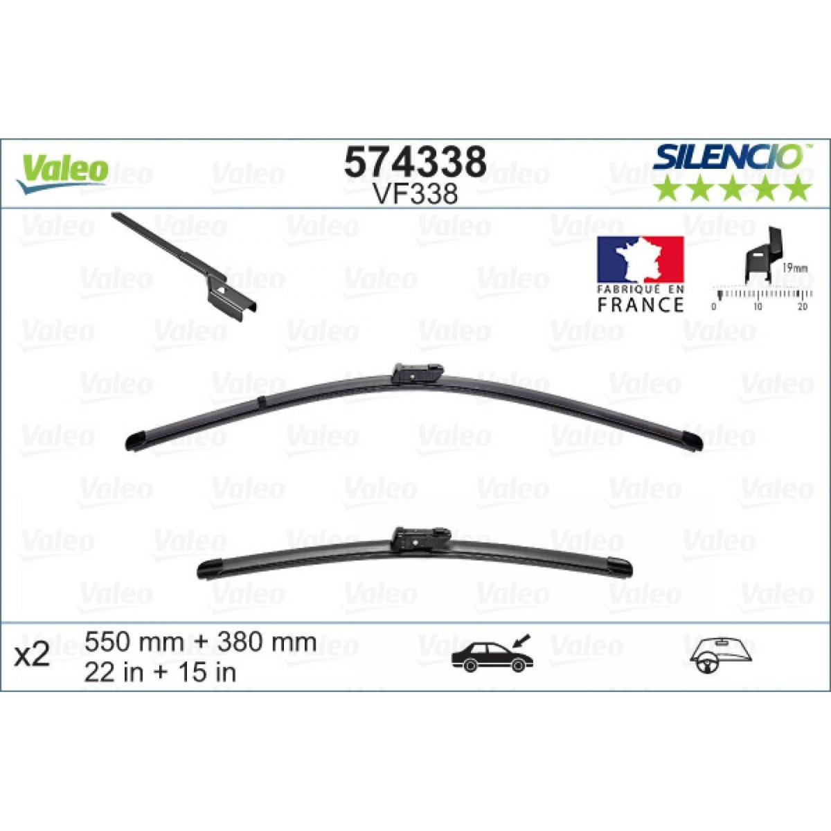 Torkarsats Valeo Silencio X.TRM OE VF338, 550/380 mm Torkarsats Valeo Silencio X.TRM OE VF338, 550/380 mm