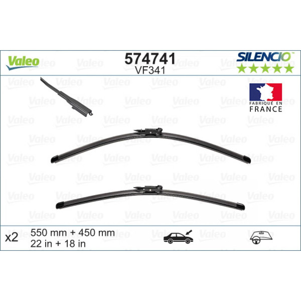 Torkarsats Valeo Silencio X.TRM OE VF341, 550/450 mm