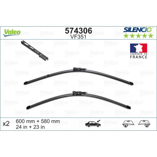 Torkarsats Valeo Silencio X.TRM OE VF351, 600/580 mm