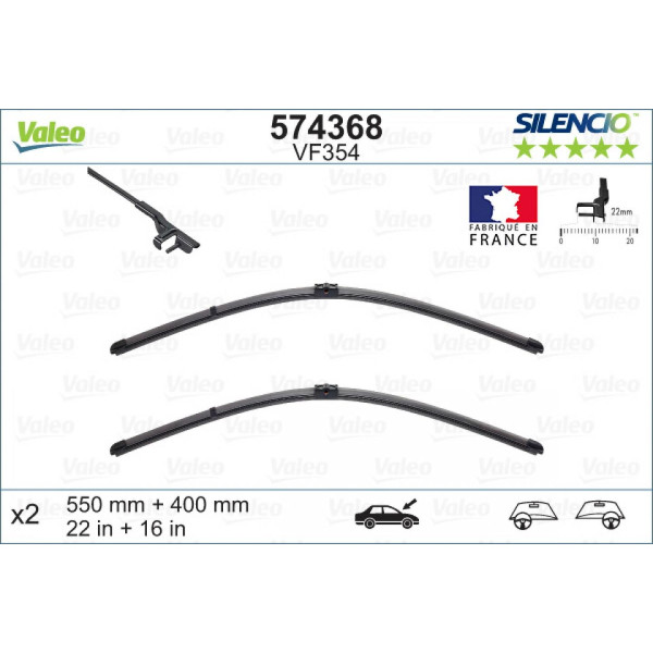 Torkarsats Valeo Silencio X.TRM OE VF354, 550/400 mm
