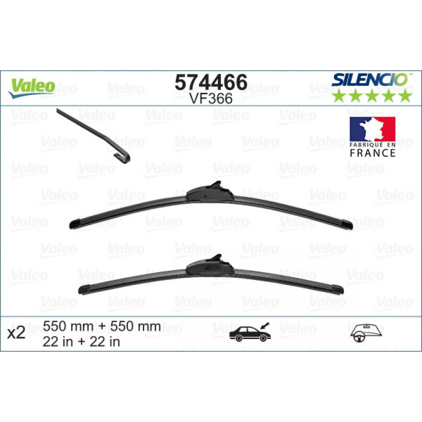Torkarsats Valeo Silencio X.TRM OE VF366, 550/550 mm