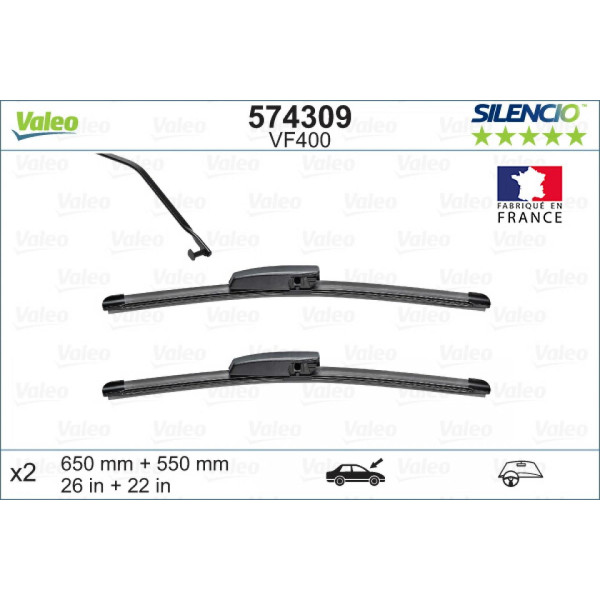 Torkarsats Valeo Silencio X.TRM OE VF400, 650/550 mm