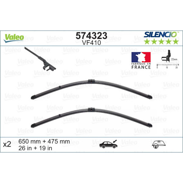 Torkarsats Valeo Silencio X.TRM OE VF410, 650/475 mm