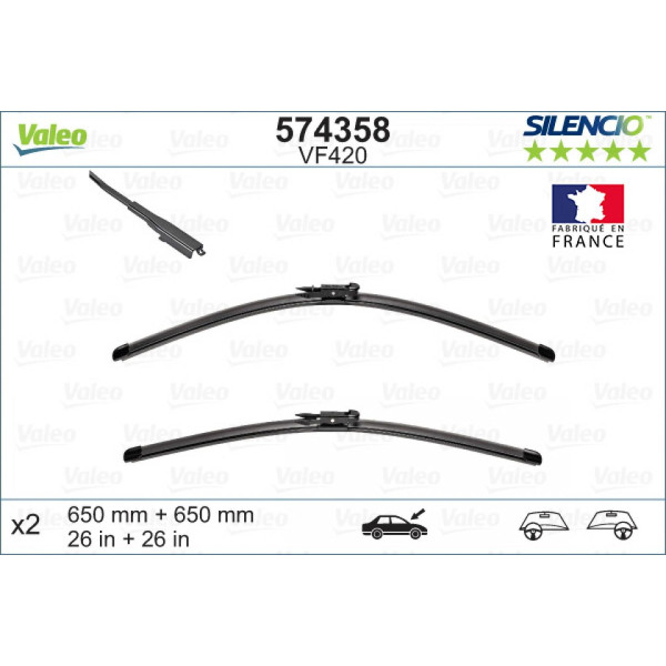 Torkarsats Valeo Silencio X.TRM OE VF420, 650/650 mm