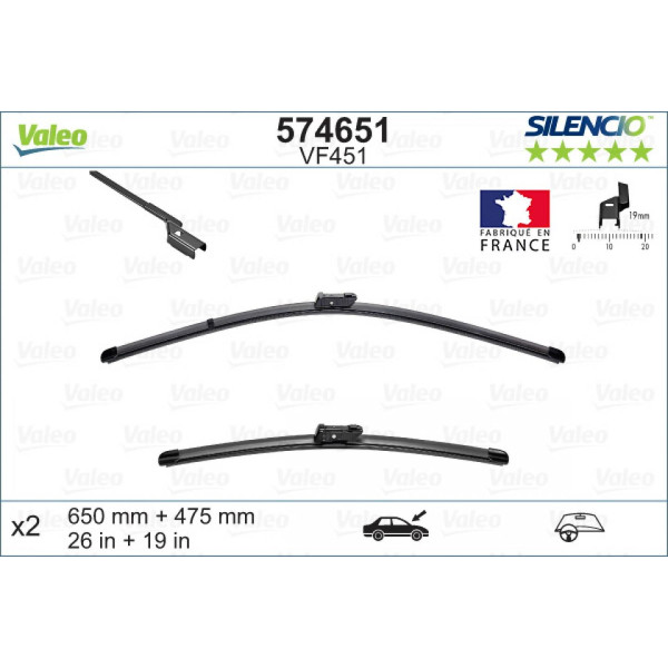 Torkarsats Valeo Silencio X.TRM OE VF451, 650/475 mm