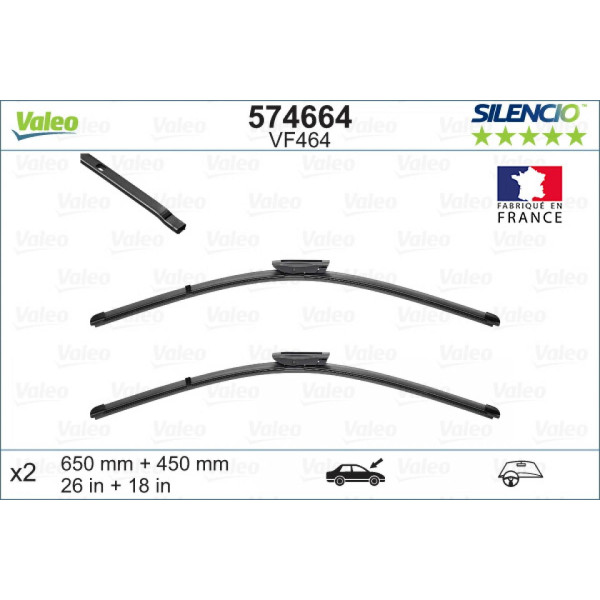 Torkarsats Valeo Silencio X.TRM OE VF464, 650/450 mm