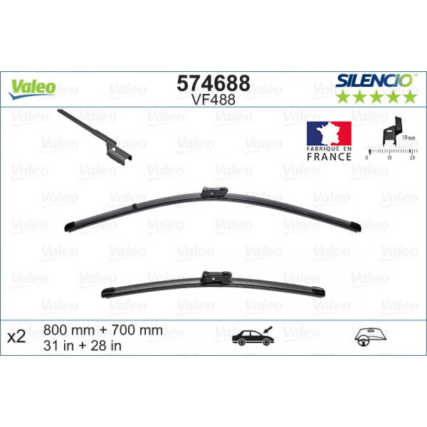 Torkarsats Valeo Silencio X.TRM OE VF488, 800/700 mm