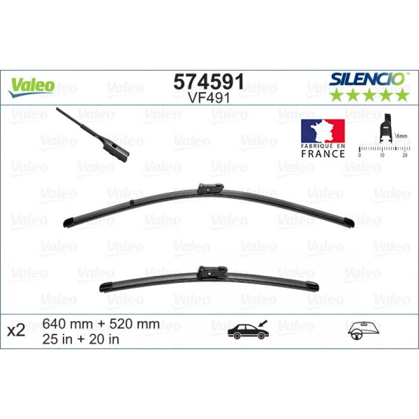 Torkarsats Valeo Silencio X.TRM OE VF491, 640/520 mm