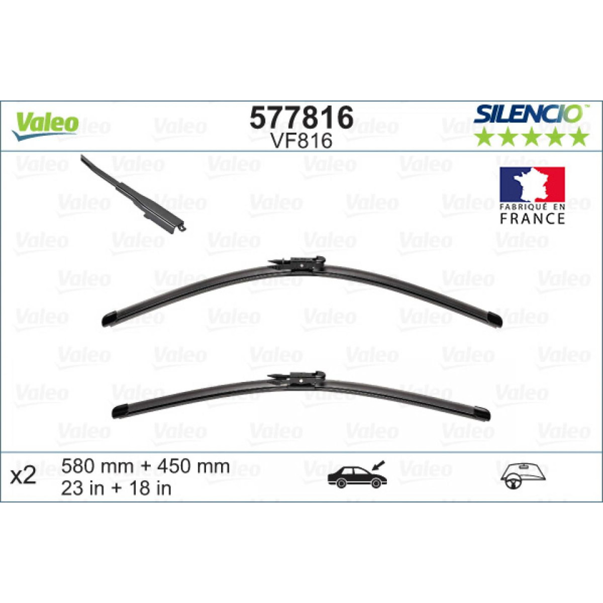 Torkarsats Valeo Silencio X.TRM OE VF816, 580/450 mm Torkarsats Valeo Silencio X.TRM OE VF816, 580/450 mm