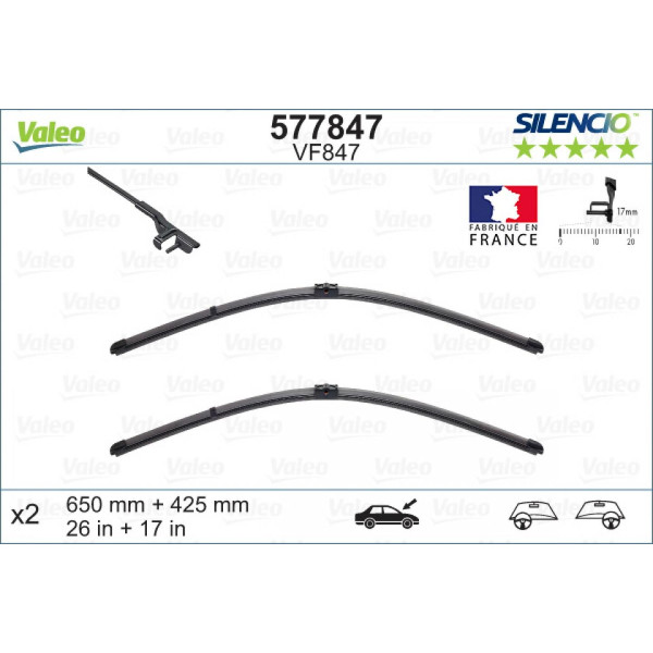 Torkarsats Valeo Silencio X.TRM OE VF847, 650/425 mm
