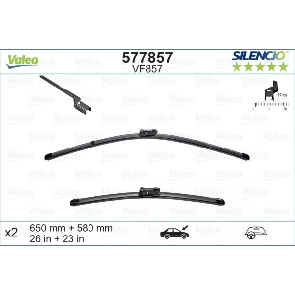 Torkarsats Valeo Silencio X.TRM OE VF857, 650/580 mm