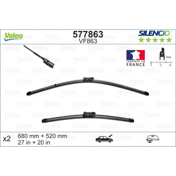 Torkarsats Valeo Silencio X.TRM OE VF863, 680/520 mm