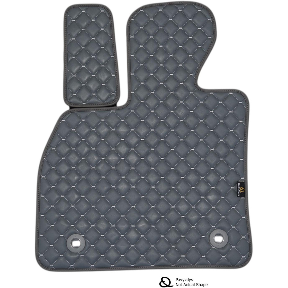 Bilmattor i konstläder QuiltyMats MG 3 från 2024 (Grå / grå sömmar)