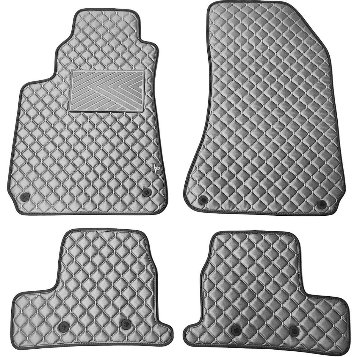 Bilmattor i konstläder QuiltyMats ALFA Romeo BRERA 2005-2010 (Grå / grå sömmar)