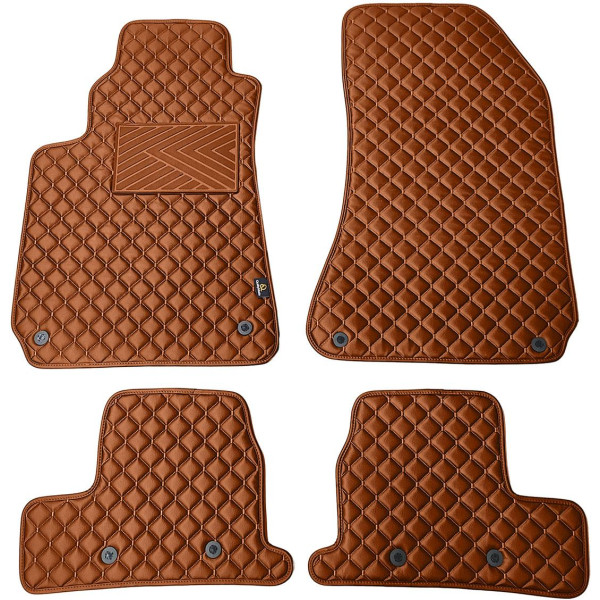 Bilmattor i konstläder QuiltyMats ALFA Romeo BRERA 2005-2010 (Brun / bruna sömmar)