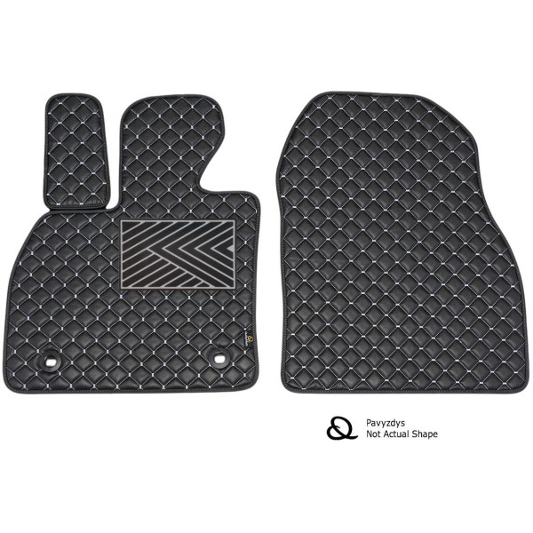 Bilmattor i konstläder QuiltyMats JAGUAR F-TYPE 2013-2020 (Coupe) (Svart / grå sömmar)