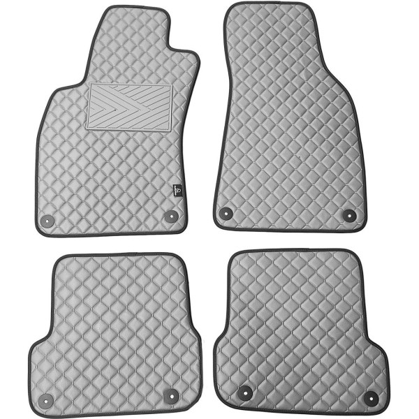 Bilmattor i konstläder QuiltyMats AUDI A6 2006-2011 (C6) (Grå / grå sömmar)