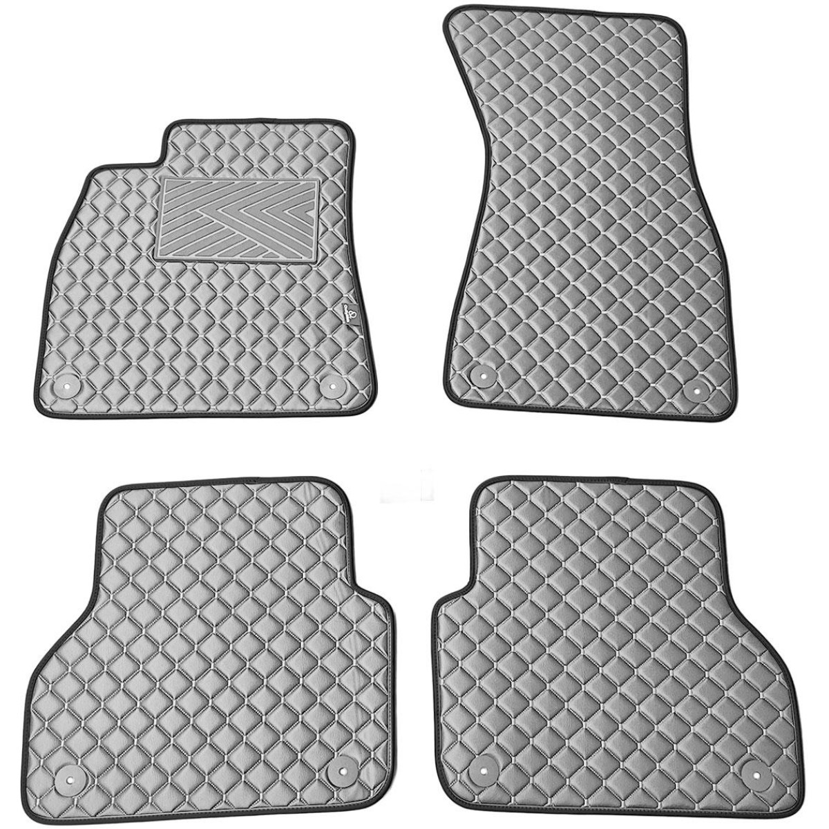 Bilmattor i konstläder QuiltyMats AUDI A7 2018-2025 (Grå / grå sömmar)
