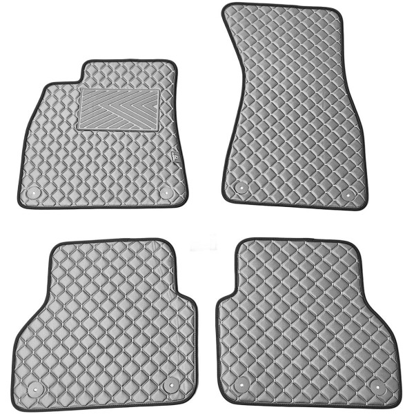 Bilmattor i konstläder QuiltyMats AUDI A7 2018-2025 (Grå / grå sömmar)