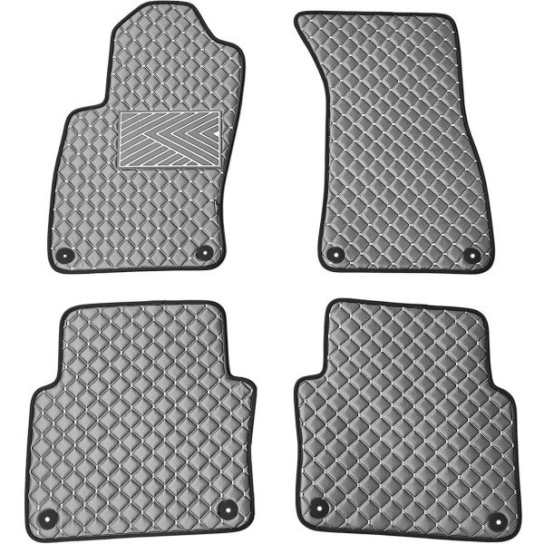 Bilmattor i konstläder QuiltyMats AUDI A8 2002-2009 (D3) (Grå / grå sömmar)