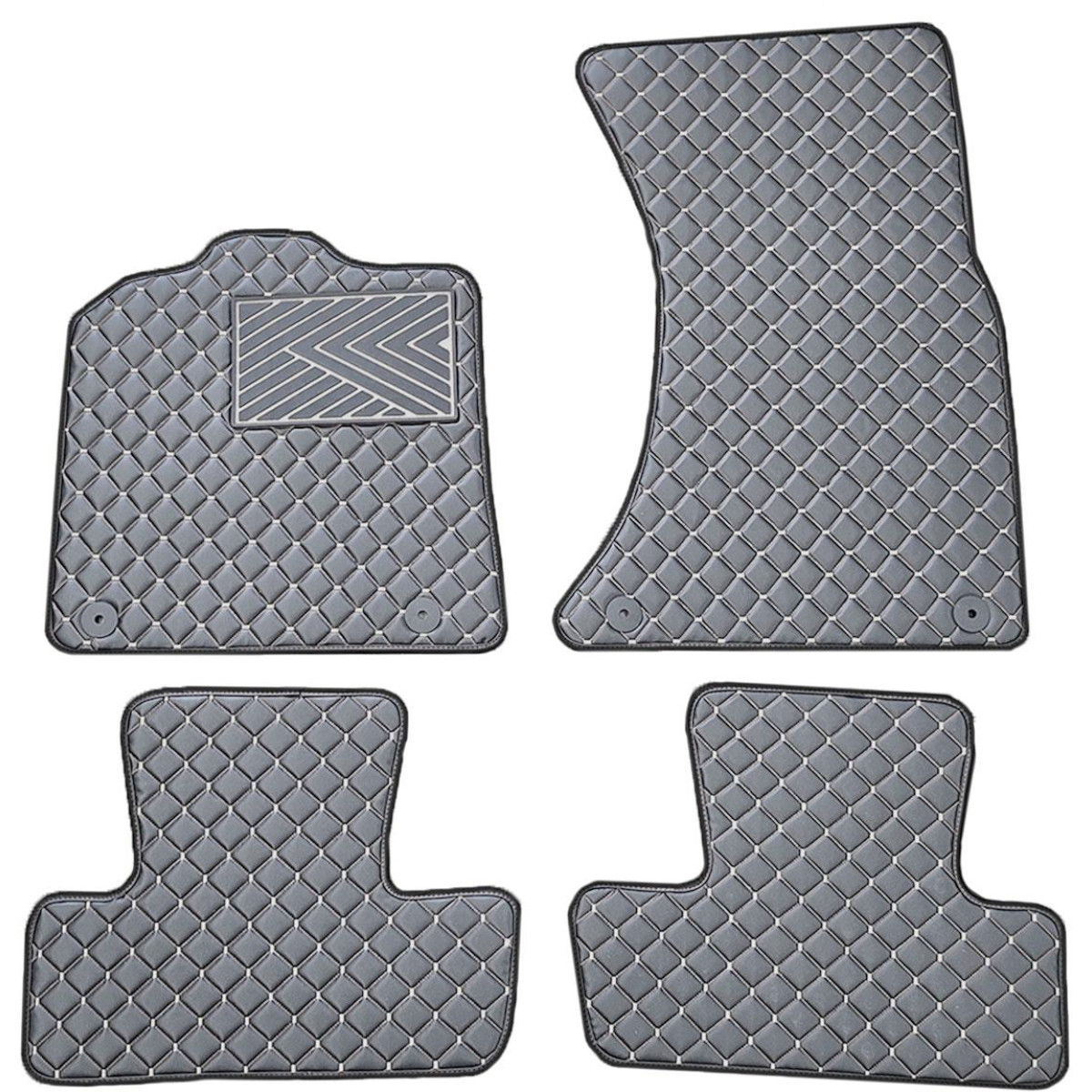 Bilmattor i konstläder QuiltyMats AUDI Q5 2008-2016 (Grå / grå sömmar)