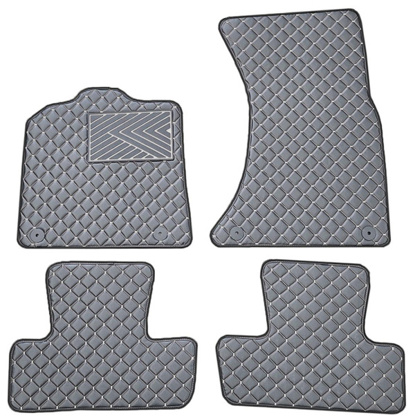Bilmattor i konstläder QuiltyMats AUDI Q5 2008-2016 (Grå / grå sömmar)