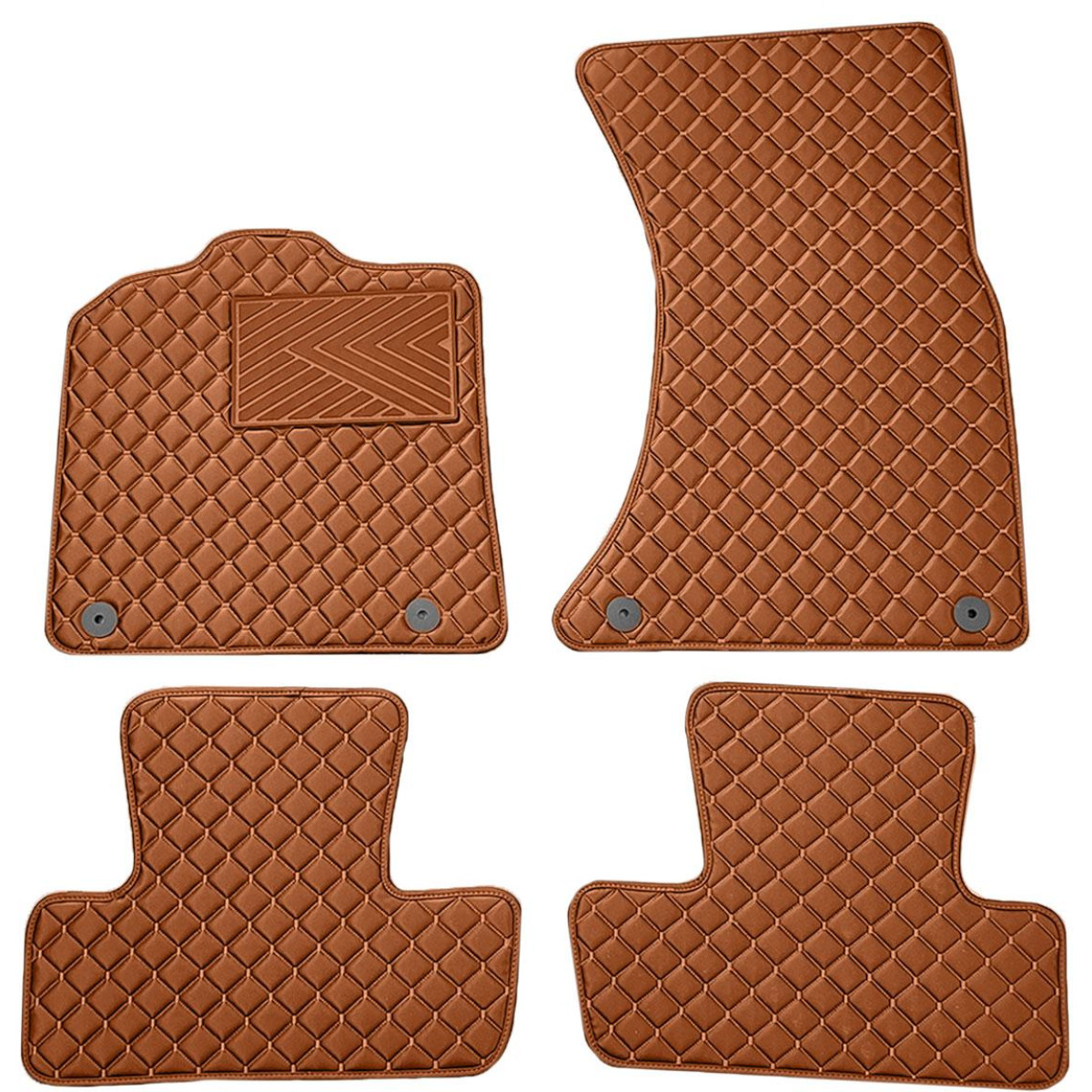 Bilmattor i konstläder QuiltyMats AUDI Q5 2008-2016 (Brun / bruna sömmar)