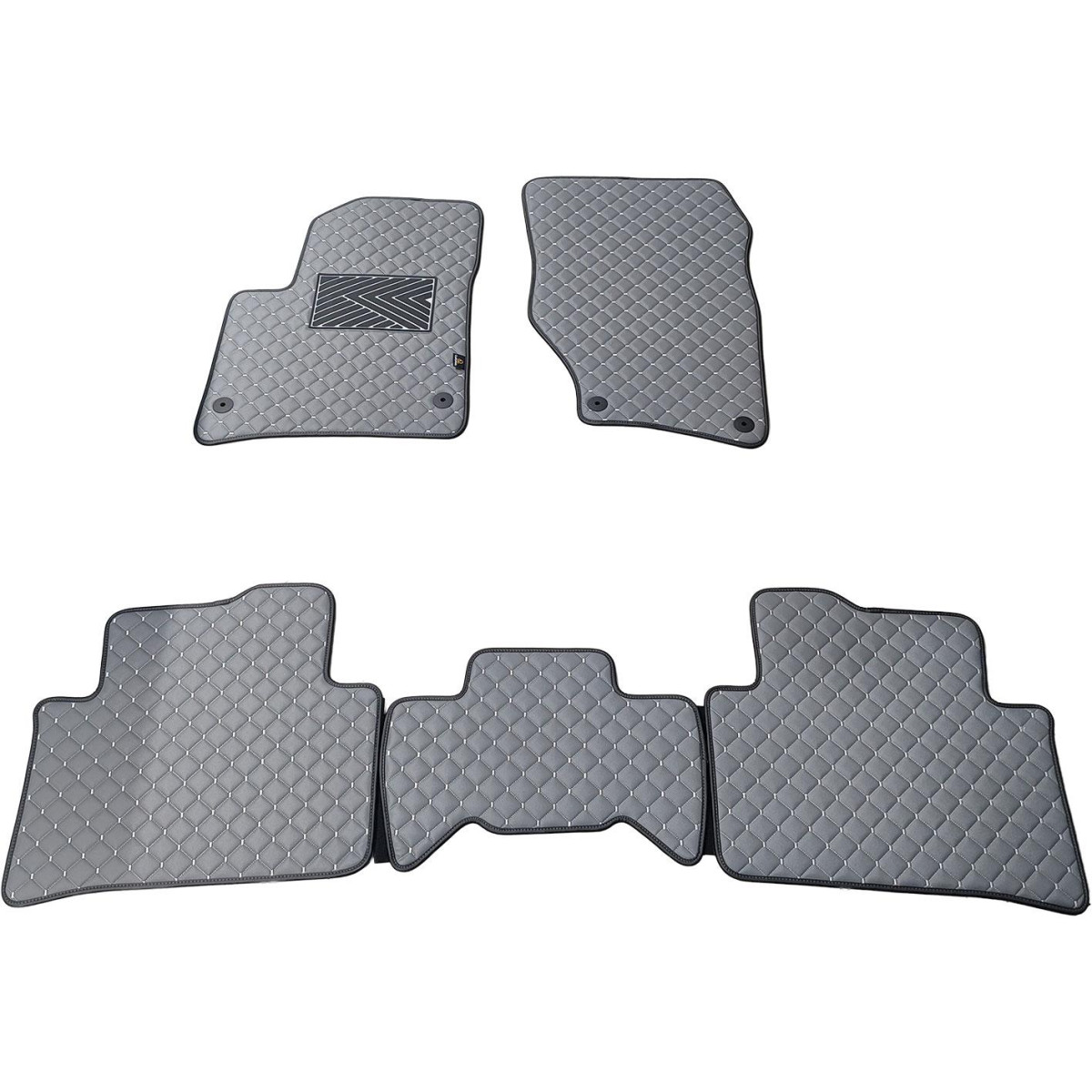 Bilmattor i konstläder QuiltyMats AUDI Q7 2005-2015 (Grå / grå sömmar)