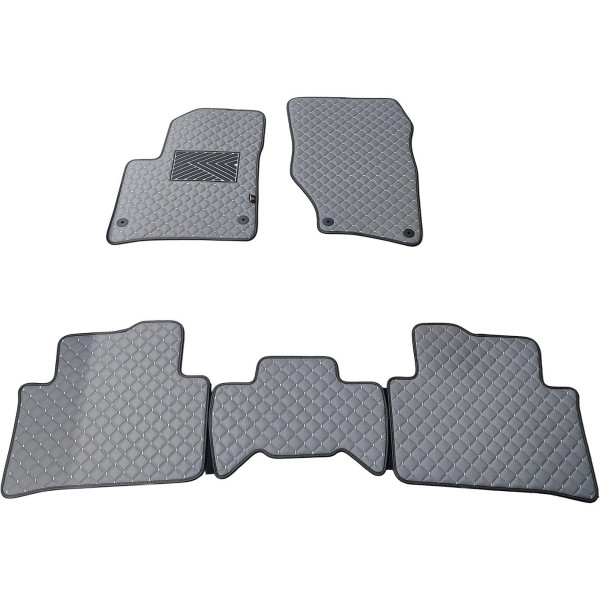 Bilmattor i konstläder QuiltyMats AUDI Q7 2005-2015 (Grå / grå sömmar)