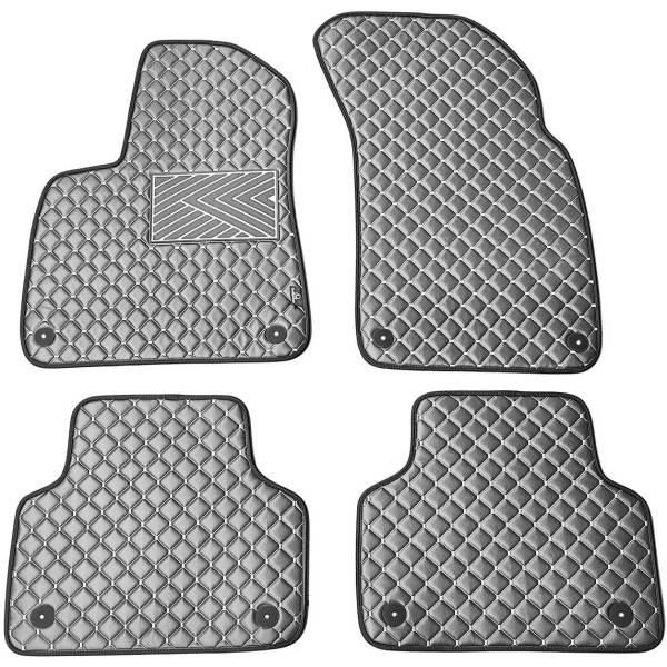 Bilmattor i konstläder QuiltyMats AUDI Q7 från 2015 (Grå / grå sömmar)