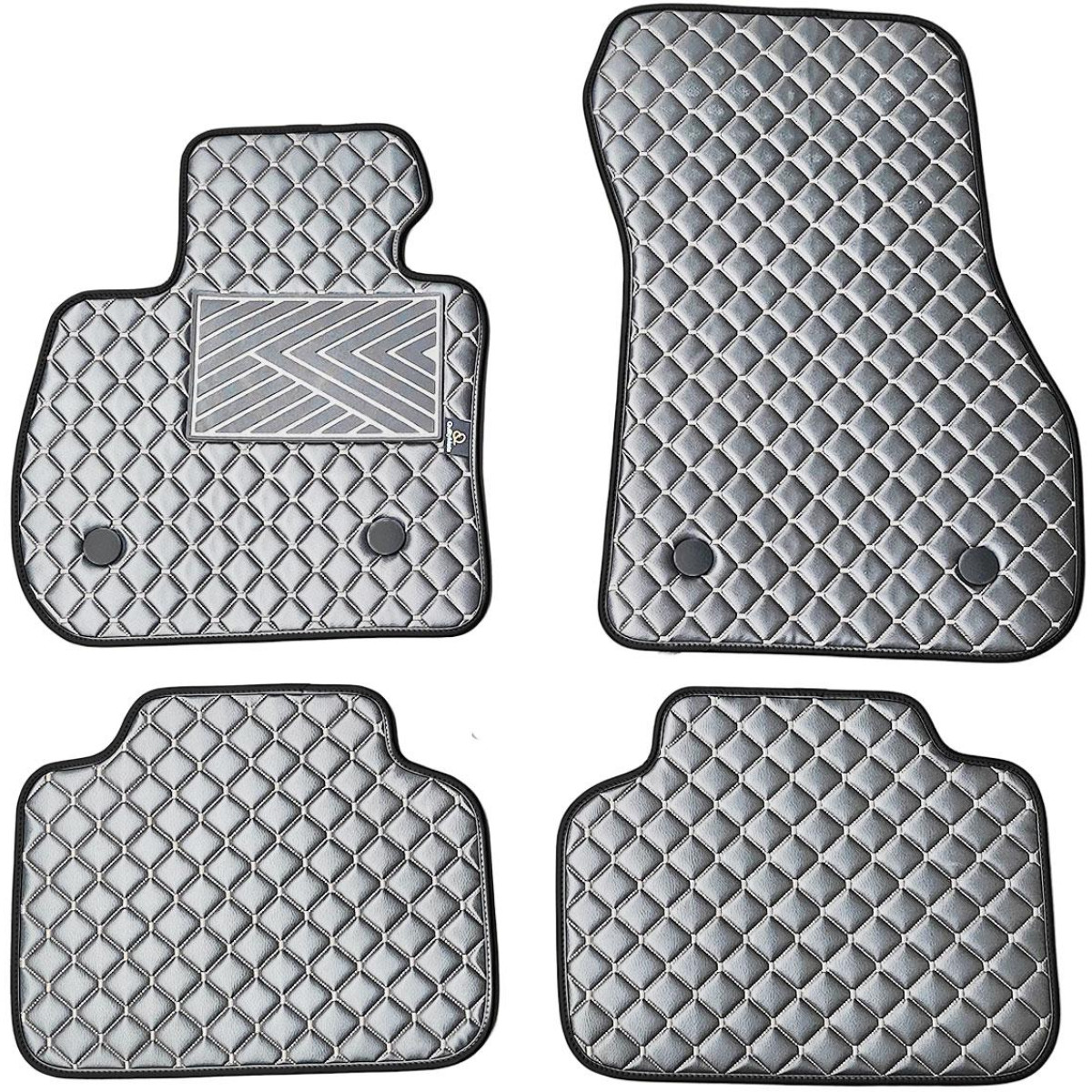 Bilmattor i konstläder QuiltyMats BMW 2 ser. 2014-2021 (F45) (Grå / grå sömmar)