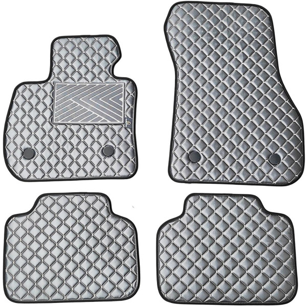 Bilmattor i konstläder QuiltyMats BMW 2 ser. 2014-2021 (F45) (Grå / grå sömmar)