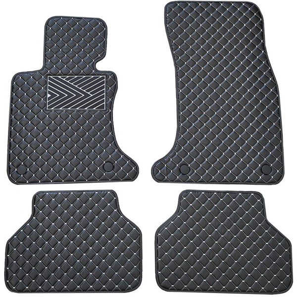 Bilmattor i konstläder QuiltyMats BMW 5 ser. 2004-2010 (E60/E61) (Svart / grå sömmar)