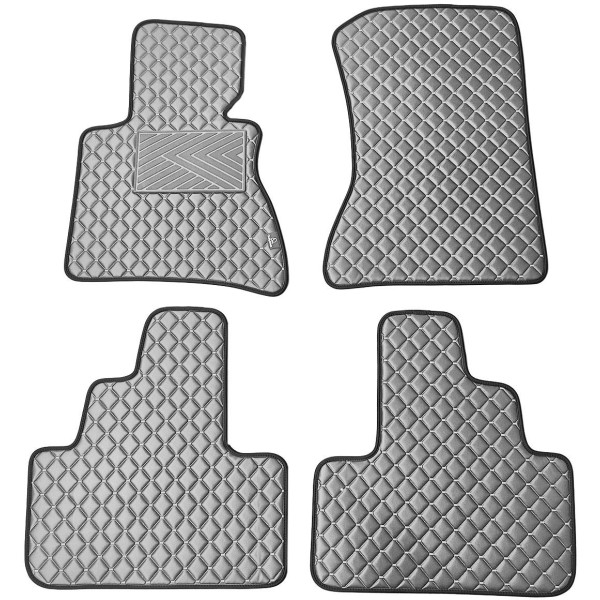 Bilmattor i konstläder QuiltyMats BMW X3 2003-2010 (E83) (Grå / grå sömmar)