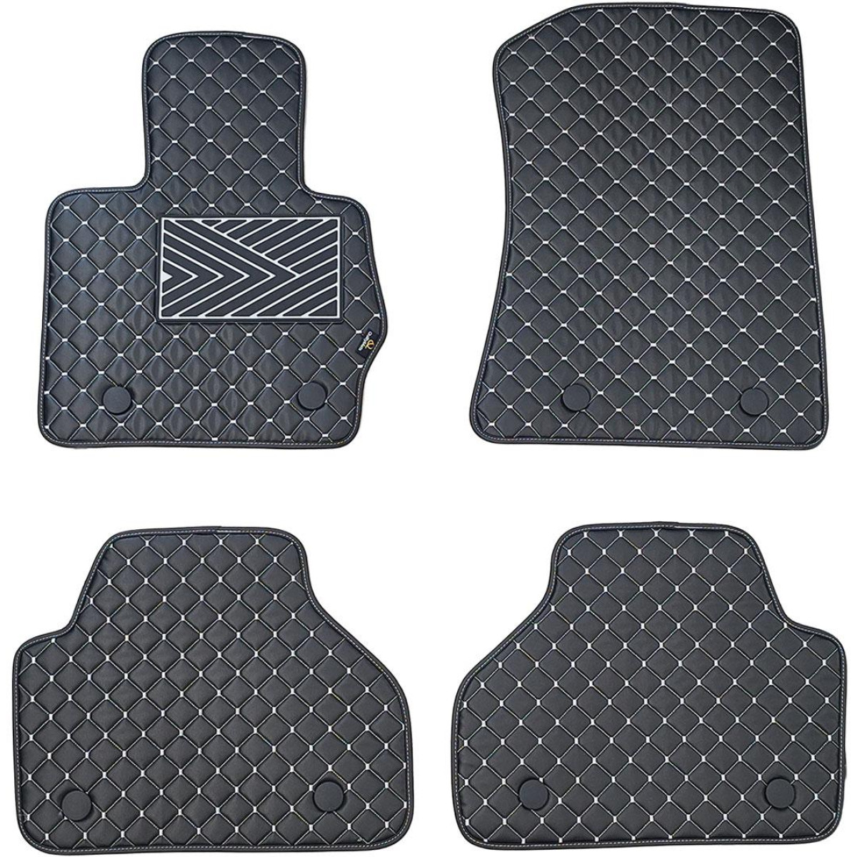 Bilmattor i konstläder QuiltyMats BMW X3 2010-2017 (F25) (Svart / grå sömmar)