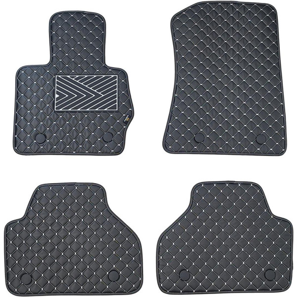 Bilmattor i konstläder QuiltyMats BMW X3 2010-2017 (F25) (Svart / grå sömmar)