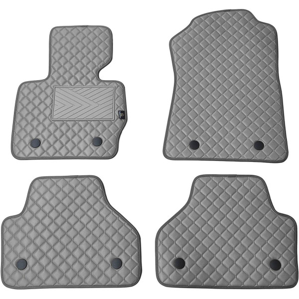Bilmattor i konstläder QuiltyMats BMW X4 2014-2018 (F26) (Grå / grå sömmar)