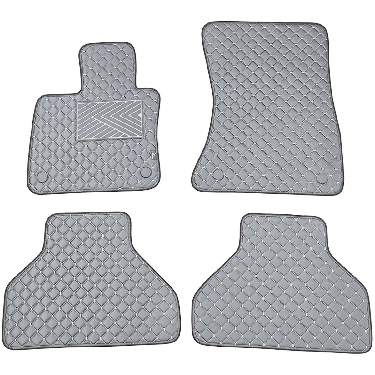 Bilmattor i konstläder QuiltyMats BMW X5 2007-2013 (E70) (Grå / grå sömmar)