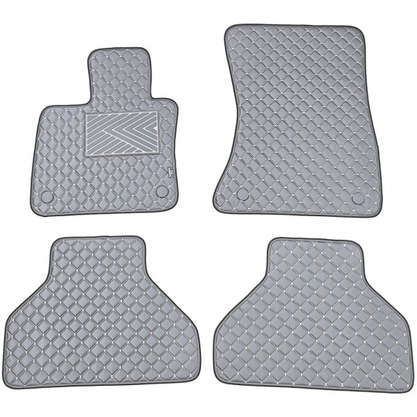 Bilmattor i konstläder QuiltyMats BMW X5 2007-2013 (E70) (Grå / grå sömmar)